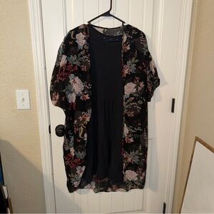 Gap dress with floral Shaw overlay